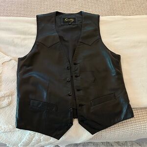 Scully Midnight Black Leather Vest